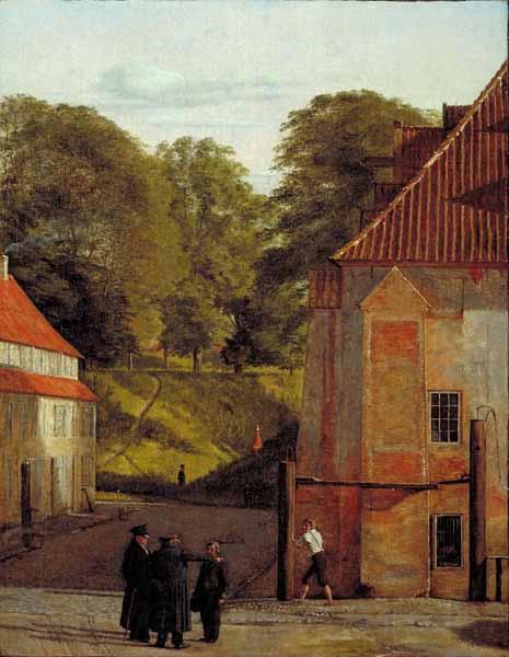 Christen Kobke A View of the Square in the Kastel Looking Towards the Ramparts Norge oil painting art